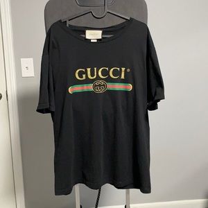 GUCCI BLACK T SHIRT LOGO